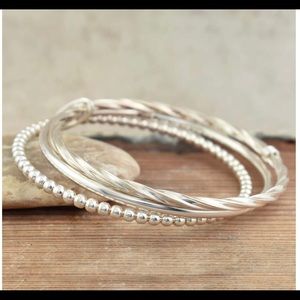 Three bangle sterling silver bracelet